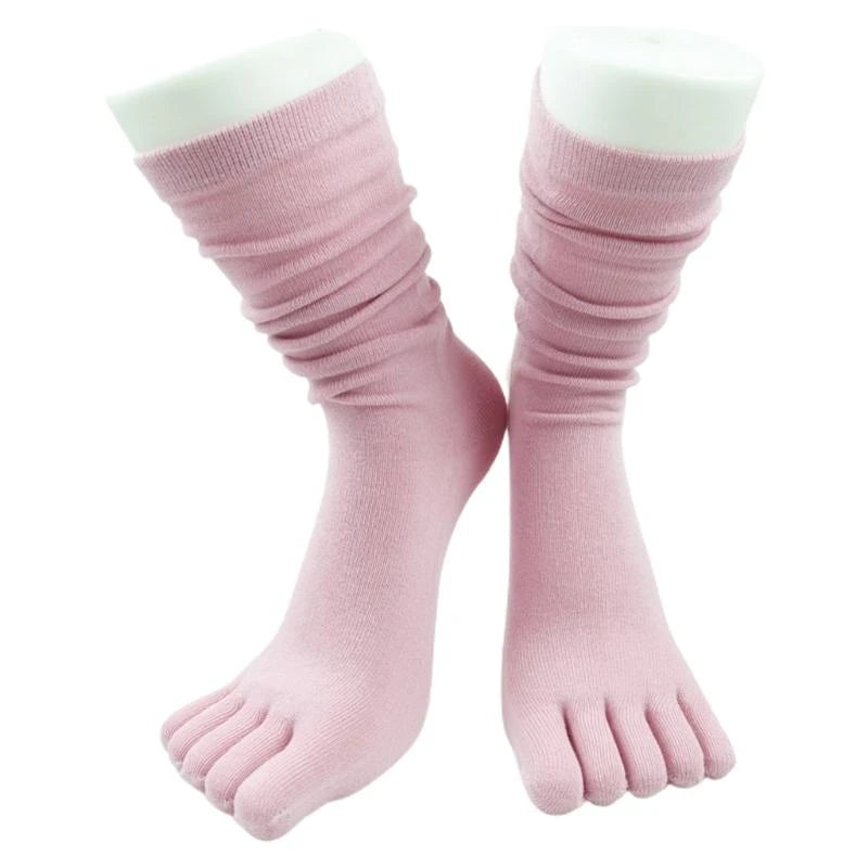 CowLost | product_id-women-s-autumn-breathable-cotton-five-finger-long-tube-toe-socks |19