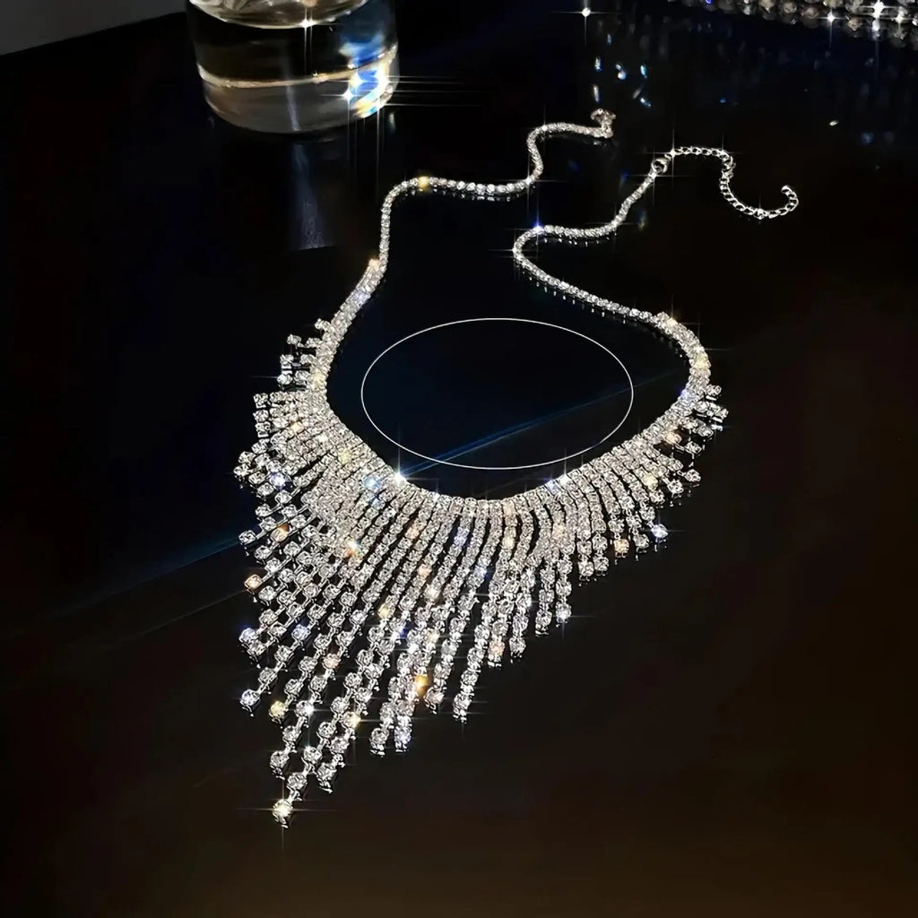 Women's Shiny Geometric Rhinestone Crystal Choker Necklace for Party Nightclub Dance