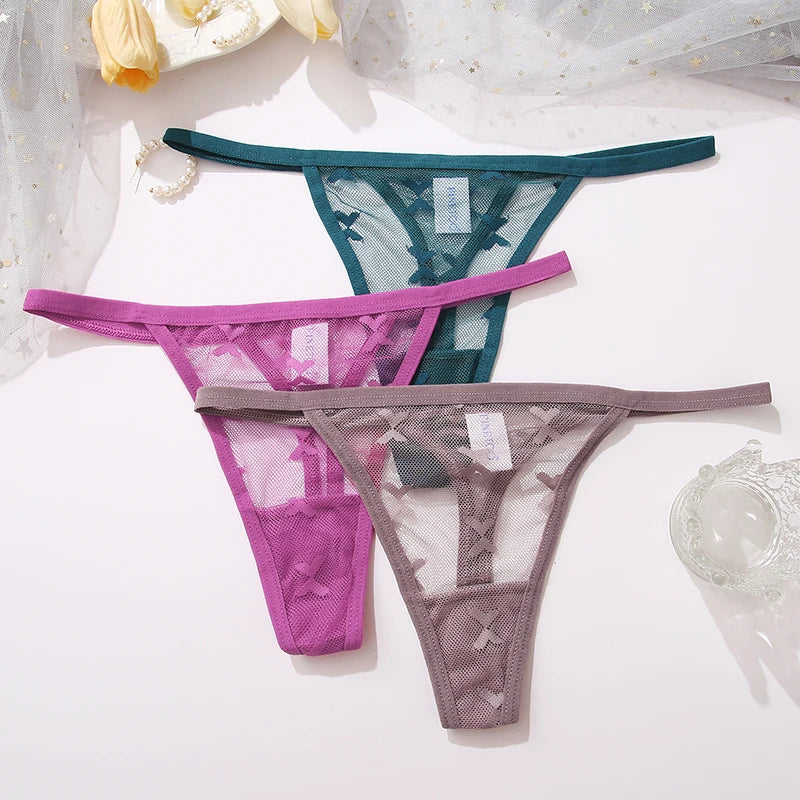 CowLost | activewear-pants-6pcs-women-transparent-mesh-thong-panties-g-string |15