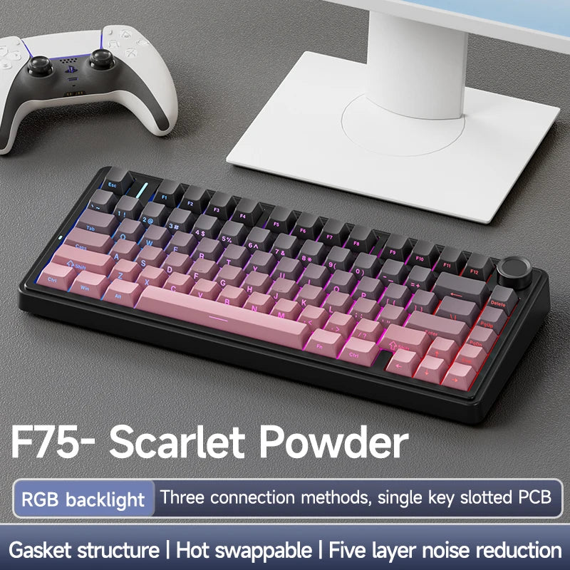 CowLost | aula-f75-oem-rgb-customized-hot-swap-pbt-75-80-keys-bluetooth-5-0-2-4g-wireless |16