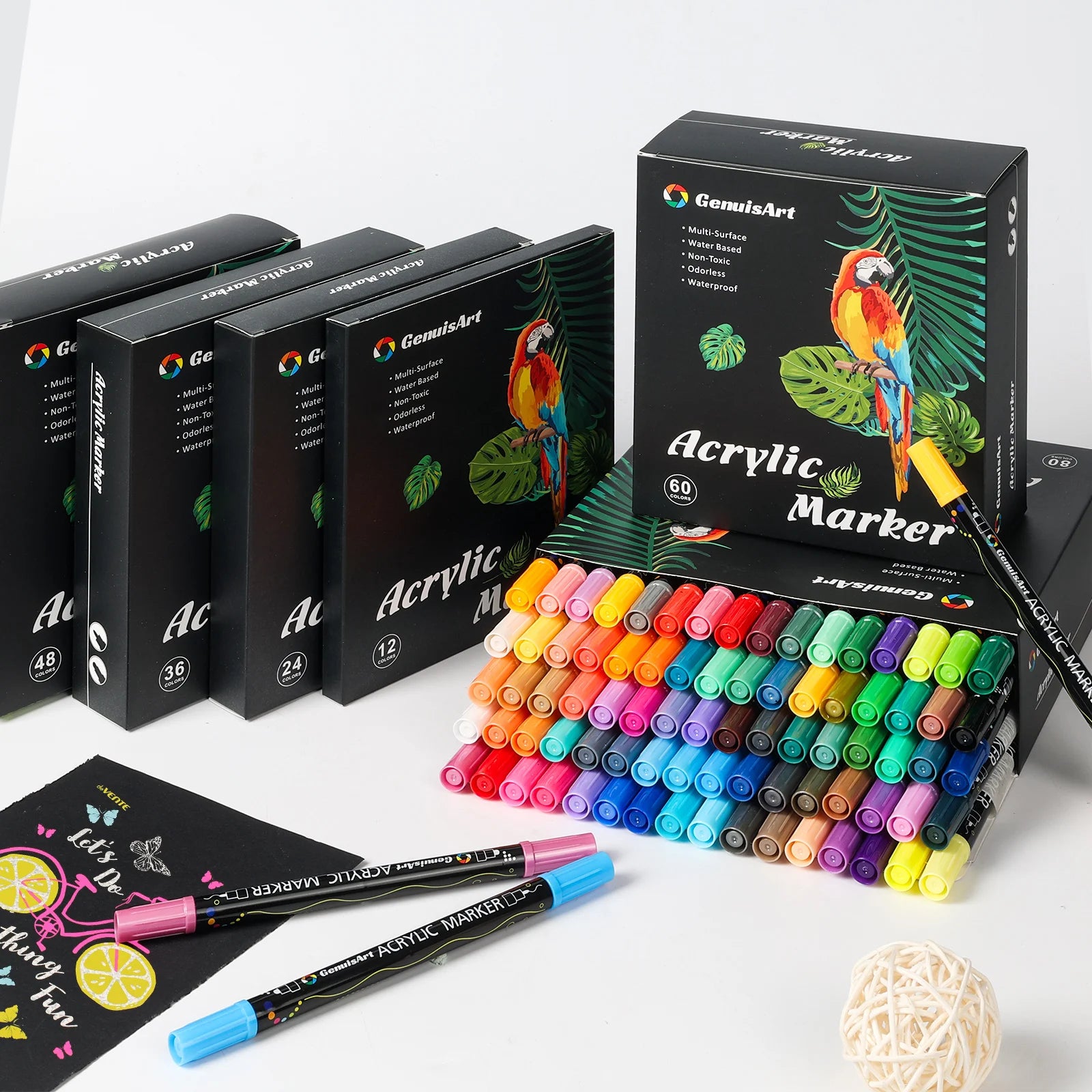 CowLost | product_id-dual-tip-acrylic-paint-pens-markers-12-80-colors-for-wood-rocks-canvas-glass-ceramic-diy-graffiti |3