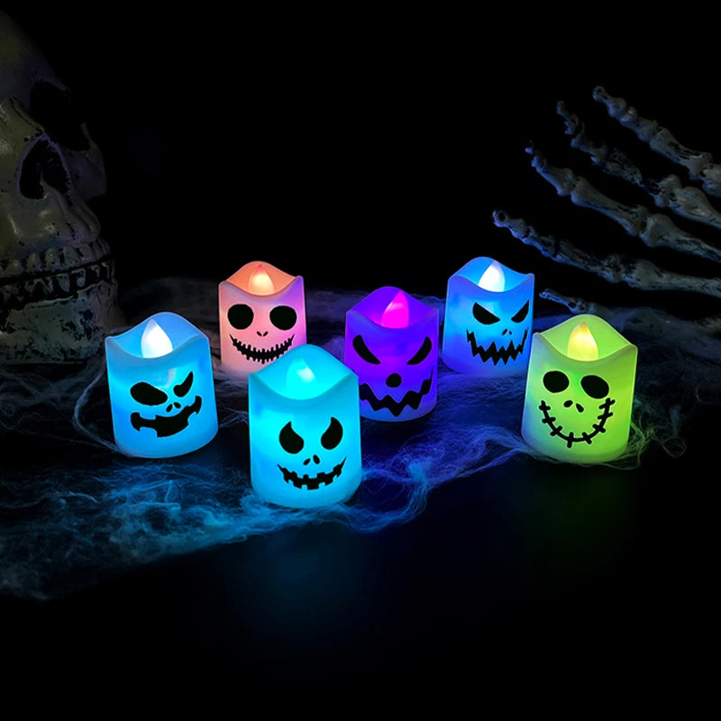 CowLost | 6pcs-halloween-led-ghost-pumpkin-candle-lights-for-party-and-home-decoration |8