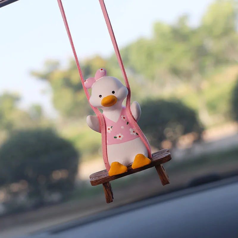 CowLost | product_id-gypsum-bowknot-duck-pendant-car-rearview-mirror-swing-gift |1