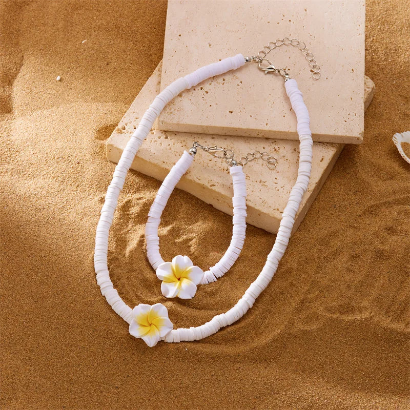 CowLost | bohemian-big-flower-necklace-for-women-red-yellow-green-flowers-braided-necklace-girls-beach-party-wedding-charm-jewelry |7