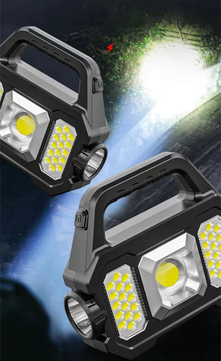 CowLost | product_id-solar-rechargeable-waterproof-led-camping-flashlight-with-cob-zoom-phone-charger |9