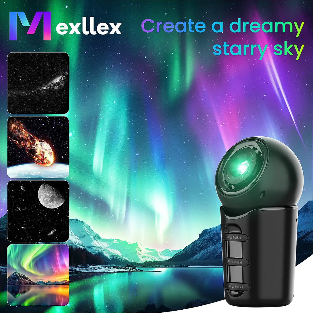 Portable Planetarium Star Projector with 4 HD Film Discs, 360° Rotating Adjustable Focus Galaxy Night Light for Car