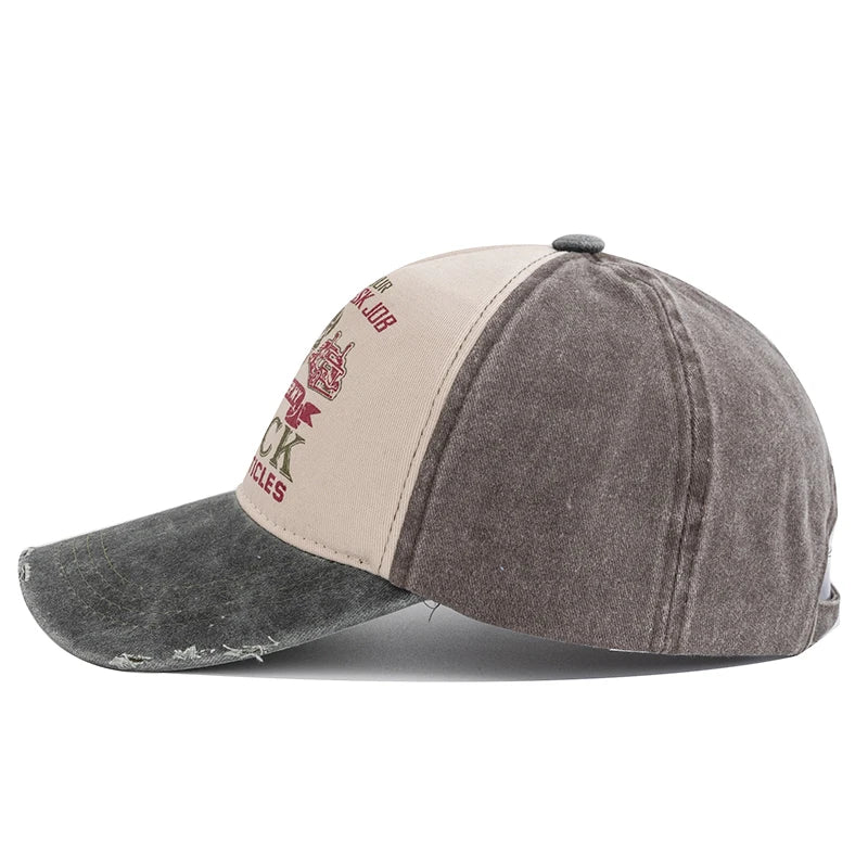 CowLost | unisex-washed-cotton-cap-skull-print-distressed-baseball-cap |3