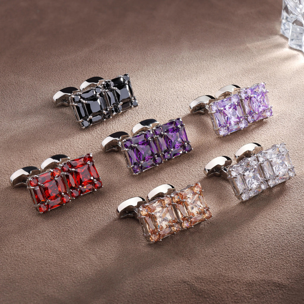 CowLost | clothing-accessories-trendy-zircon-square-cufflinks-for-men |2