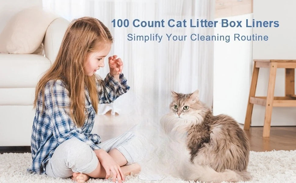 CowLost | cat-toys-100-count-waterproof-cat-litter-box-liners-for-automatic-boxes |10