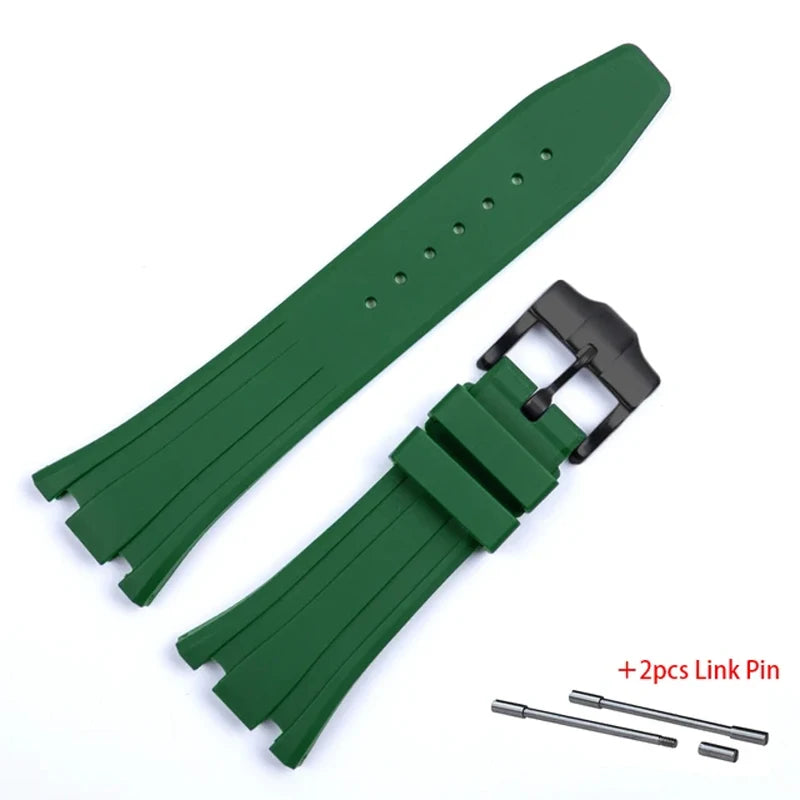 CowLost | product_id-26-27mm-waterproof-soft-silicone-strap-with-link-pin-for-ap-royal-oak-ga2100-ga-2110-replacement-watchband |16