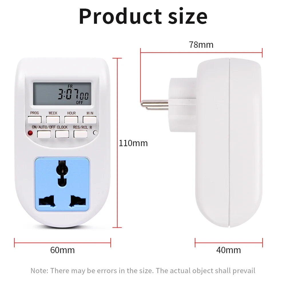 220V JUANJUAN Digital 7-Day Programmable Timer Socket EU Plug Smart Switch