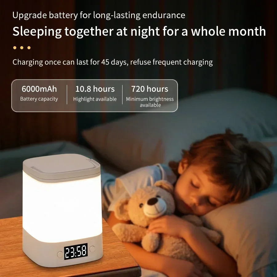 CowLost | product_id-rechargeable-touch-dimmable-led-night-lamp-with-remote-and-clock-display-eye-protection |5