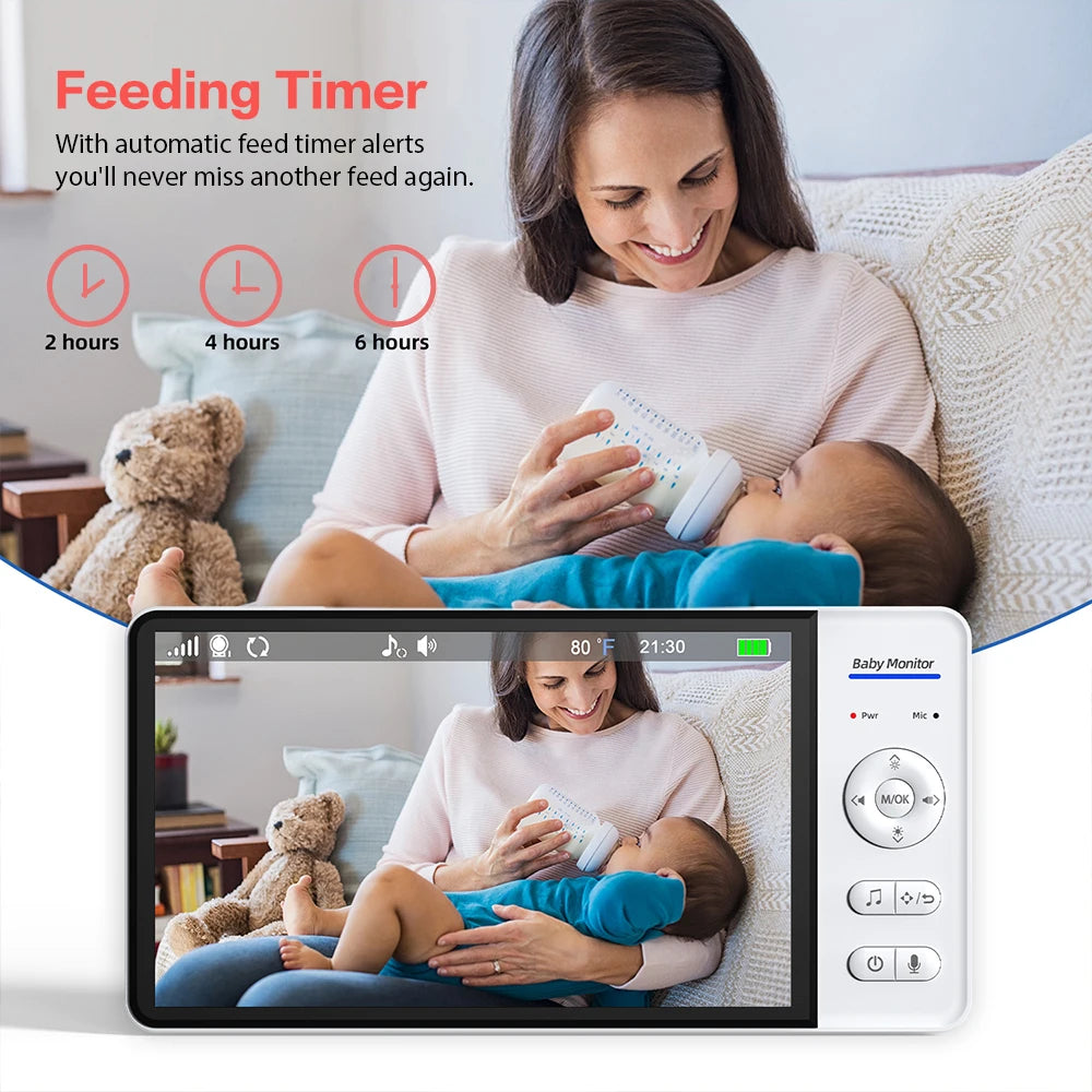 CowLost | video-baby-monitor-7-1080p-hd-large-display-4x-zoom-tf-card-slot-feeding-timer-2-way-audio-security-camera-babysitter-abm780 |5