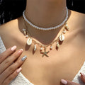 CowLost | mulitlayer-ocean-starfish-shells-pendant-necklace-for-women |1