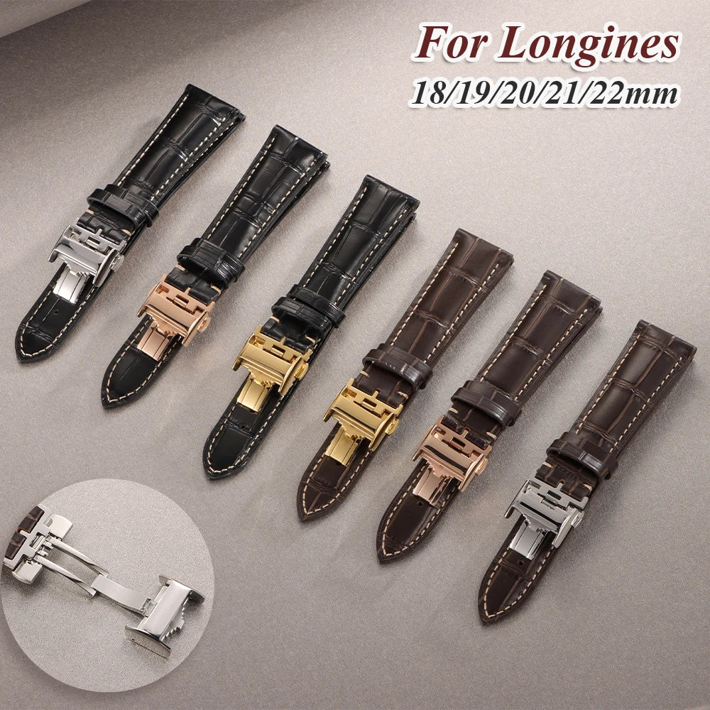 CowLost | watch-bands-product_id-cowhide-leather-watchband-for-longines-butterfly-buckle-18-22mm-replacement-strap |1