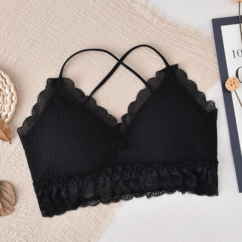 CowLost | product_id-women-s-lace-seamless-wire-free-bralette-crop-top-with-removable-pads |28