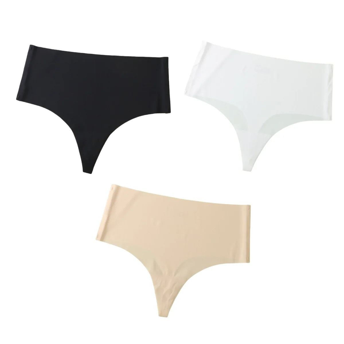 CowLost | product_id-3pcs-women-high-waist-seamless-soft-g-string-thongs-panties |14