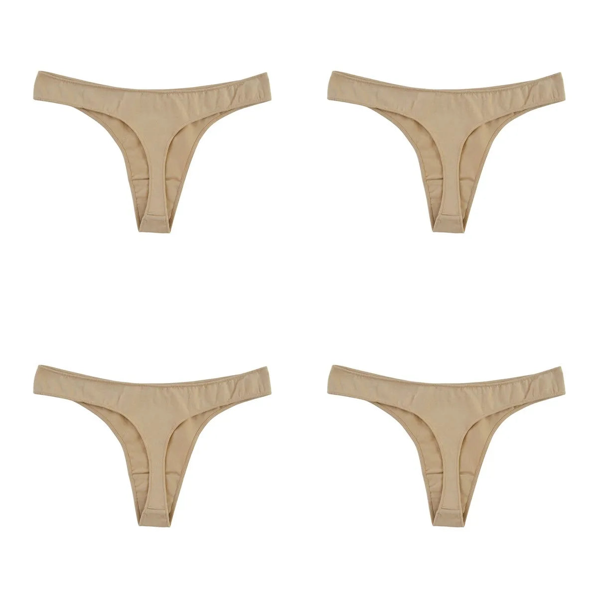 CowLost | product_id-4-pack-women-s-cotton-low-waist-breathable-solid-color-g-string-thongs-m-xl |24