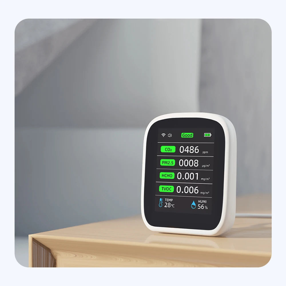 Portable WIFI Air Quality Tester with APP Control PM2.5 CO2 Temperature Humidity Meter