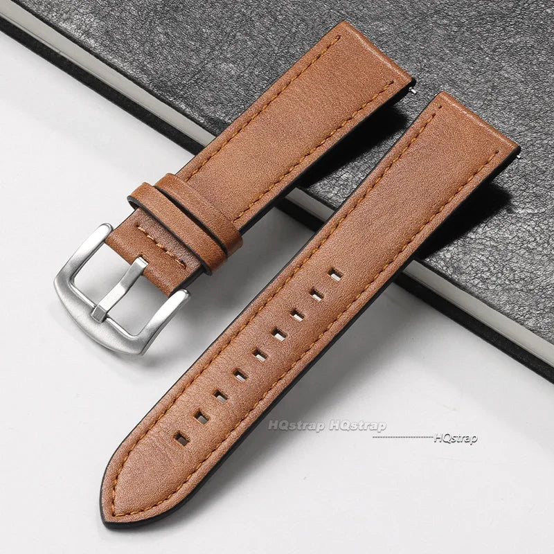 CowLost | product_id-calfskin-leather-watch-band-for-huawei-18mm-20mm-22mm-with-silver-stainless-steel-buckle |17