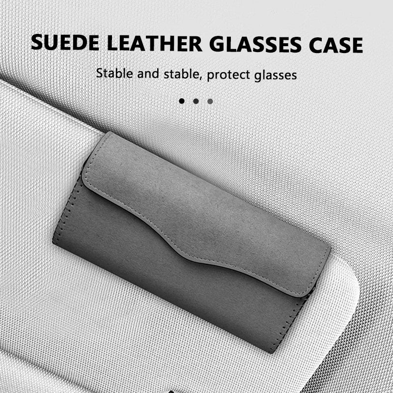 CowLost | product_id-car-sun-visor-sunglasses-holder-organizer-suede-leather-case |2