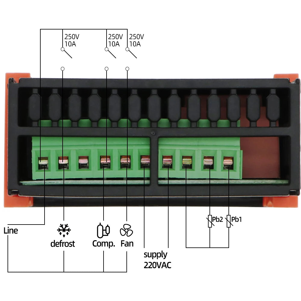 ETC-974 Mini Digital Temperature Controller 220V Thermostat Regulator with Dual NTC Sensors