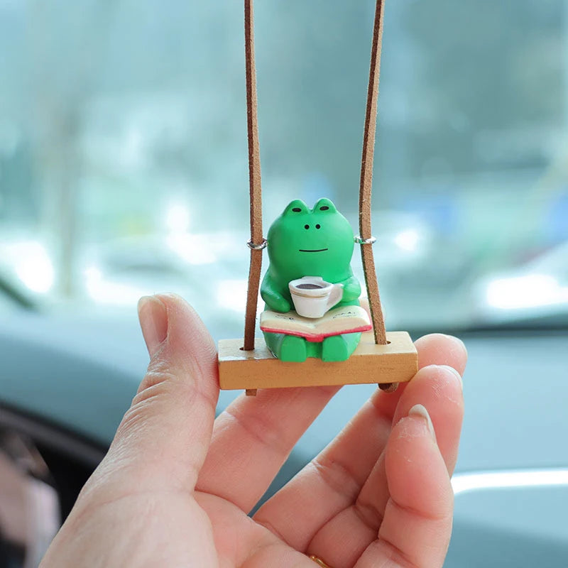 CowLost | gin-product_id-swinging-frog-rearview-mirror-car-pendant-charm |2