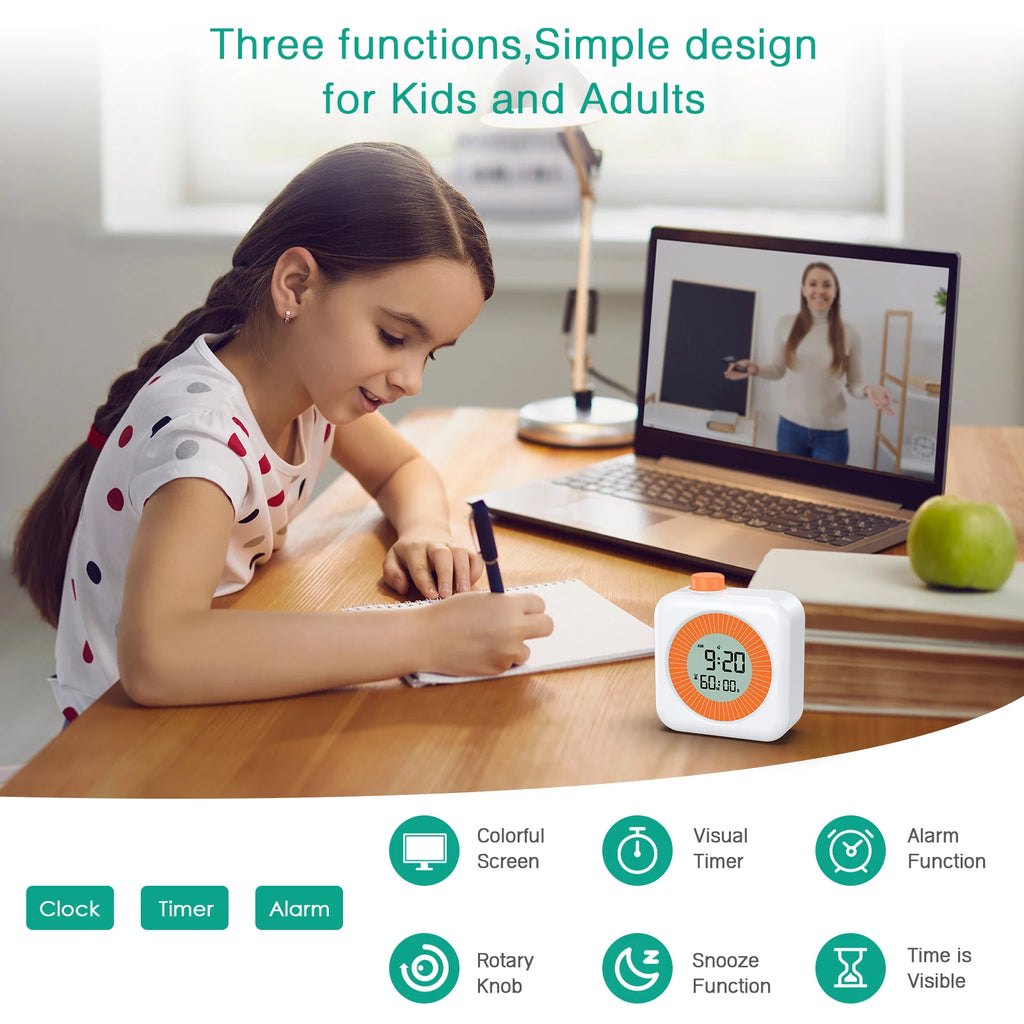 ORIA Digital 60-Minute Visual Timer with Alarm for Study and Teaching