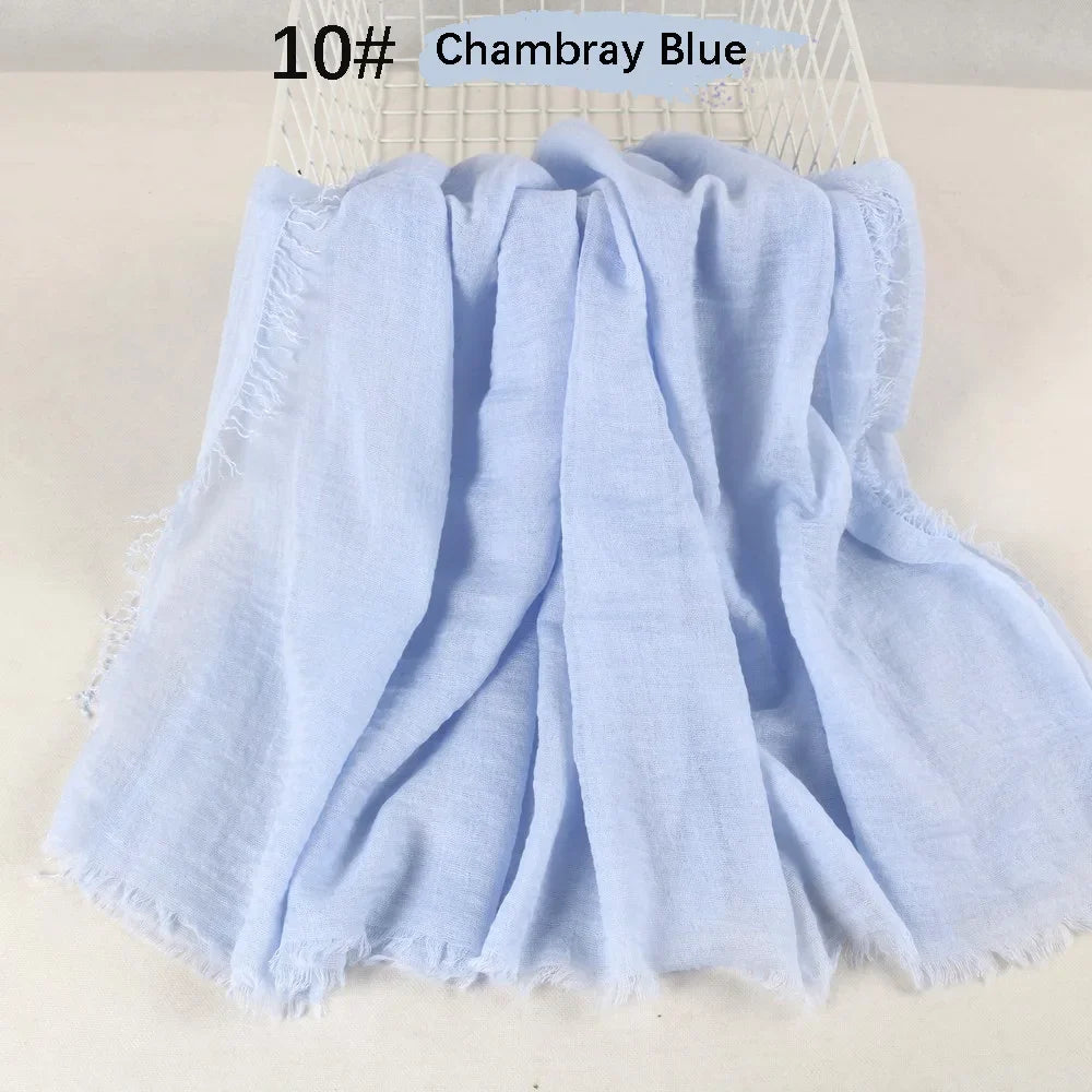 180X90CM Muslim Women Crinkle Hijab Soft Cotton Scarf