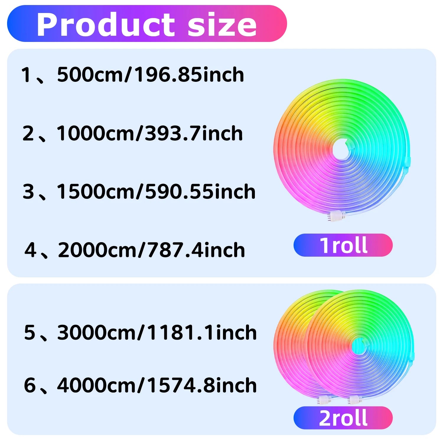 Mexllex 30M/20M RGB Neon Light Strip Waterproof with APP & Remote, Music Sync for Bedroom & Outdoors