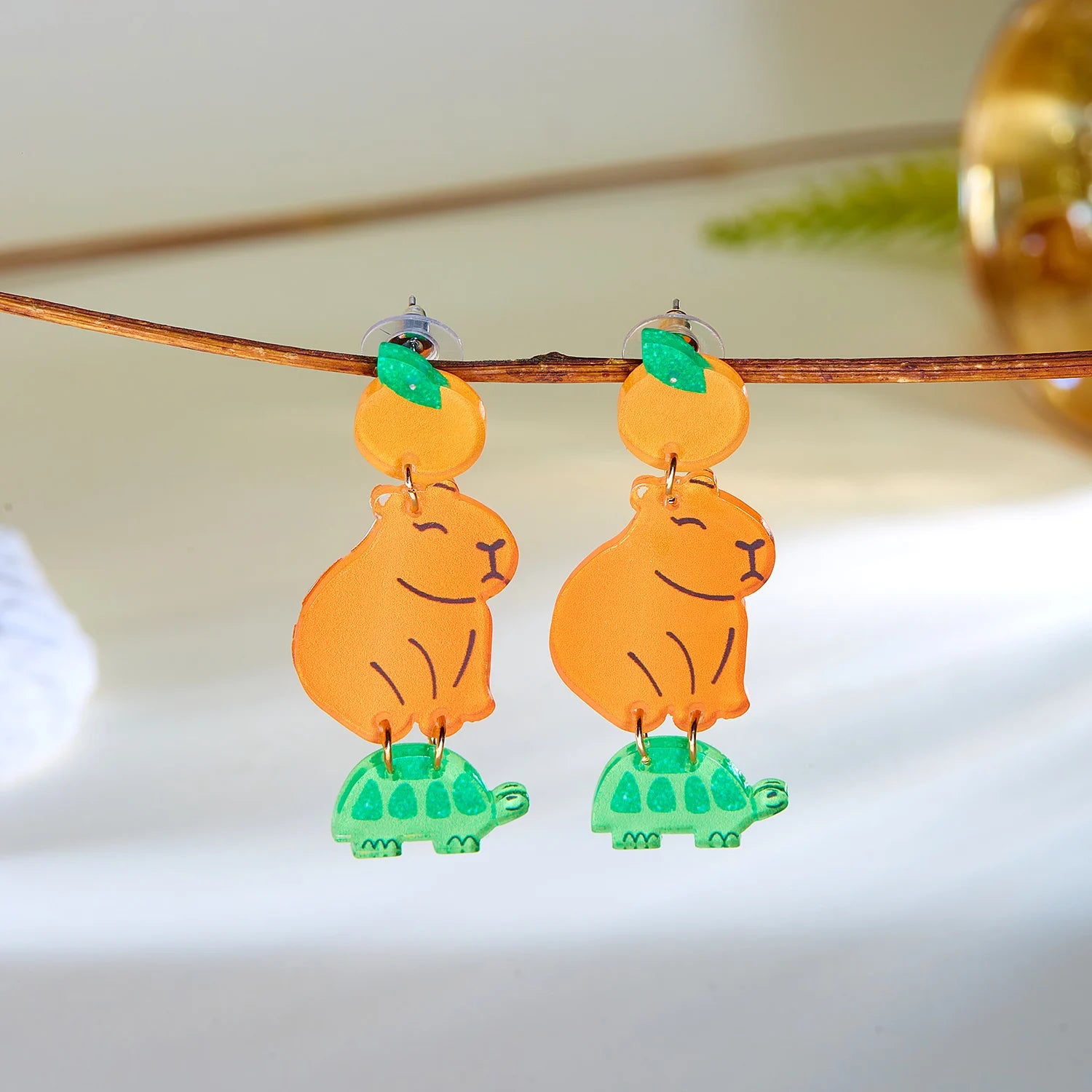 CowLost | fashion-acrylic-starfish-shell-pendant-earrings-for-women-cute-goldfish-turtle-unique-dangle-earring-party-personality-jewelry |3