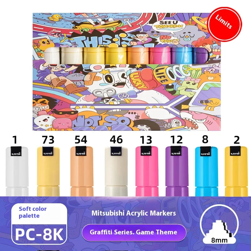 CowLost | product_id-uni-posca-limited-graffiti-marker-pen-set-8-assorted-colors-water-based-acrylic-0-7-2-5mm |20