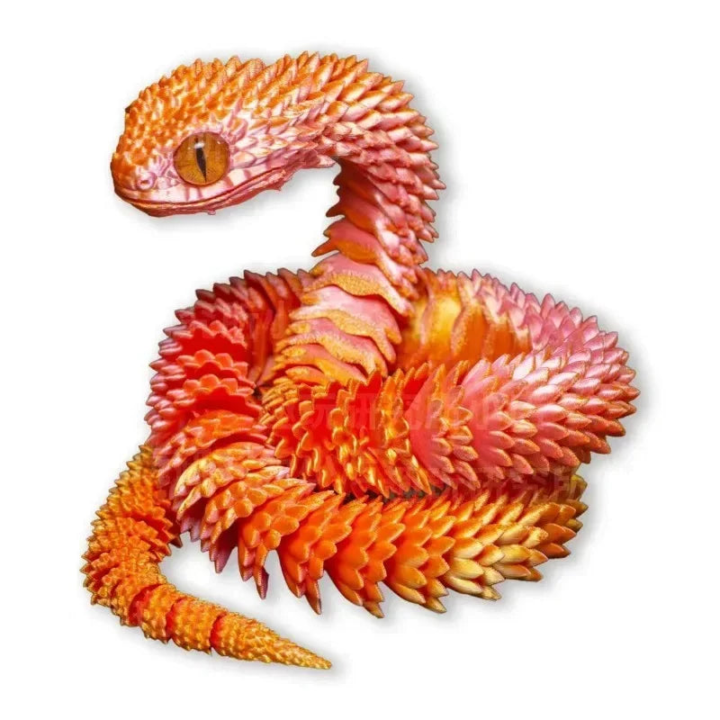 30cm 3D Printed Movable Joint Snake Model Toy for Office Decoration and Kids Gift