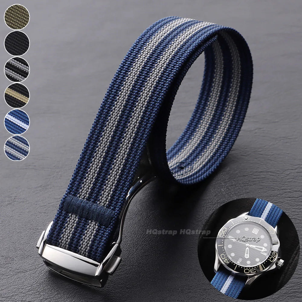 CowLost | watch-bands-product_id-ribbed-nylon-20mm-watch-strap-for-omega-swatch-moonswatch-with-stainless-steel-folding-buckle-unisex-sport-replacement-band |7