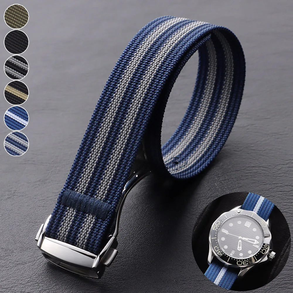 CowLost | watch-bands-product_id-ribbed-nylon-20mm-watch-strap-for-omega-swatch-moonswatch-with-stainless-steel-folding-buckle-unisex-sport-replacement-band |1