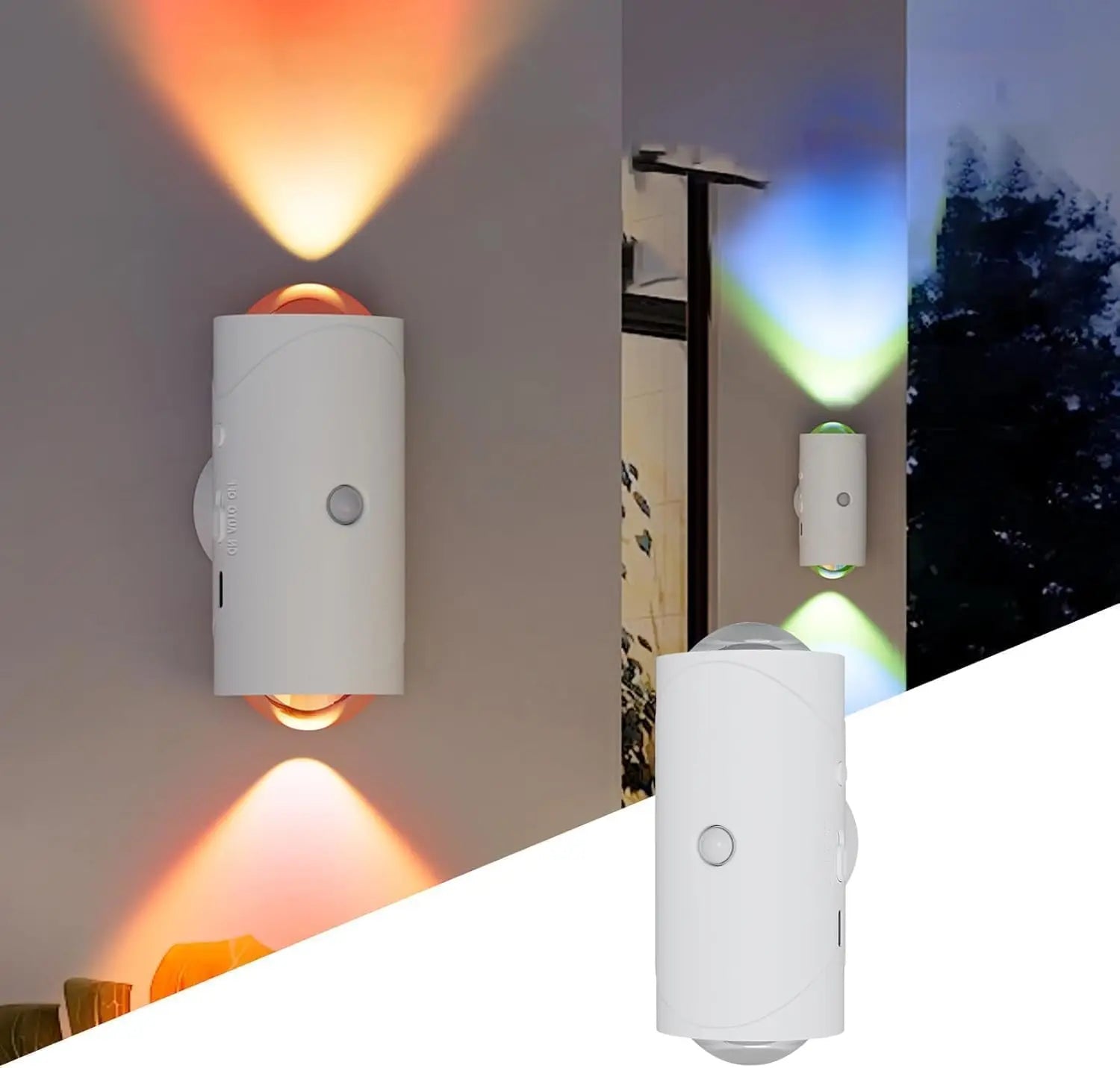 Rechargeable Motion Sensor Night Light with 3 Modes & 8 LED Effects for Indoor Use