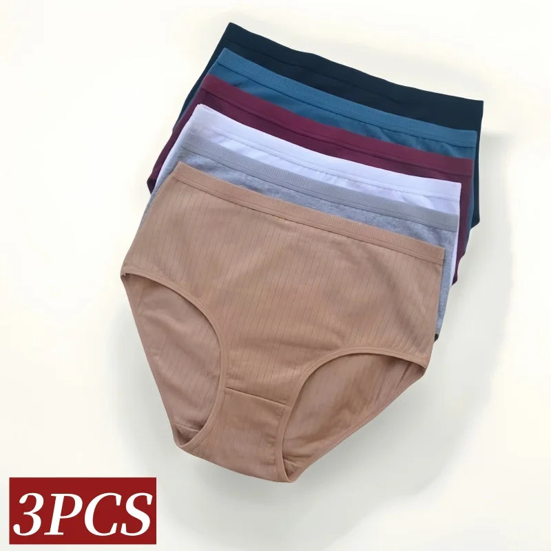 CowLost | product_id-3pcs-women-high-waist-cotton-briefs-tummy-control-breathable-underwear-m-xxl |2