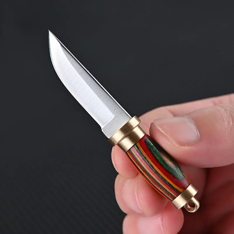 CowLost | activewear-pants-portable-mini-folding-knife-brass-color-wood-handle-stainless-steel-blade |33