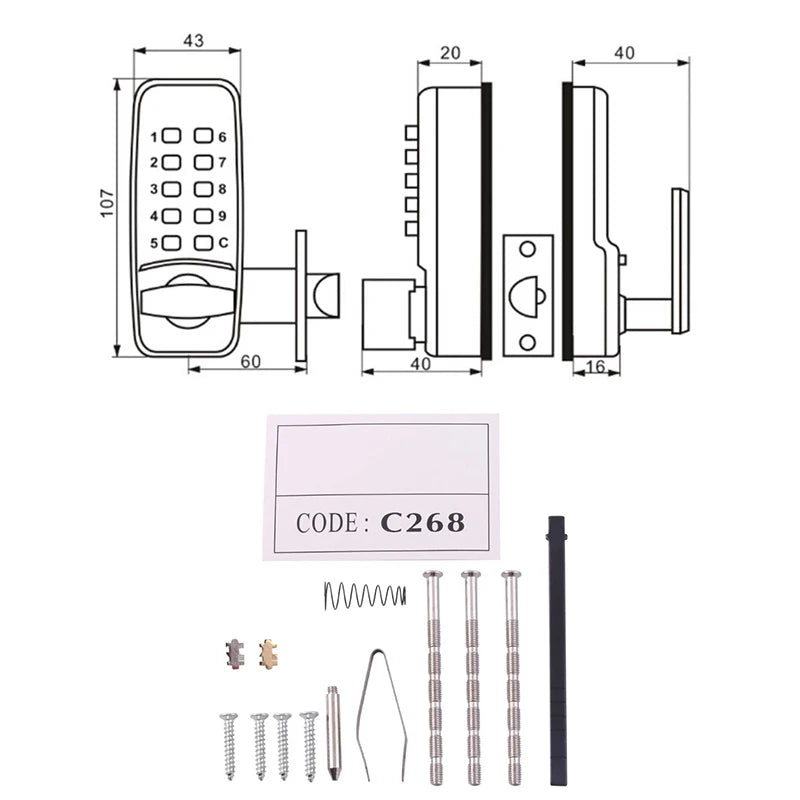 CowLost | locks-keys-product_id-battery-free-waterproof-keyless-password-lock-for-mini-iron-and-wooden-gates |3