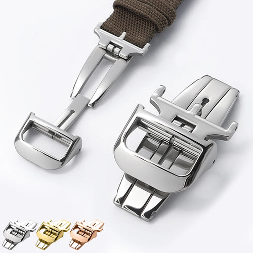 CowLost | product_id-18mm-deployment-butterfly-buckle-for-jaeger-silicone-cowhide-straps-silver-gold-rose-gold-steel-clasp |1