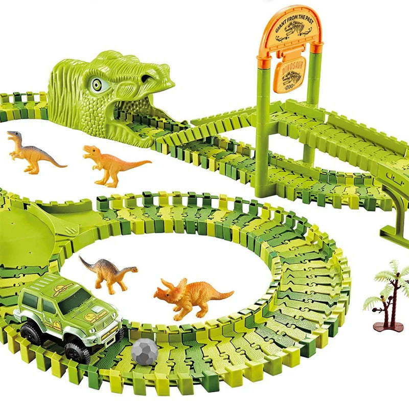 CowLost | fencing-barriers-dinosaur-plastic-racing-track-set-with-electronic-car-toy |5