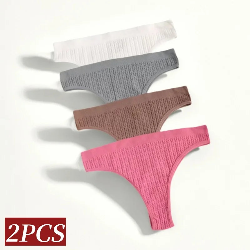 CowLost | product_id-2pcs-womens-seamless-low-rise-solid-briefs-m-xl |2
