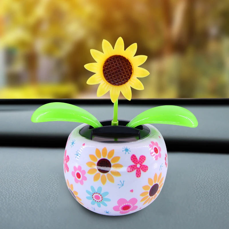 CowLost | solar-automatic-swing-solar-flower-car-ornaments |9