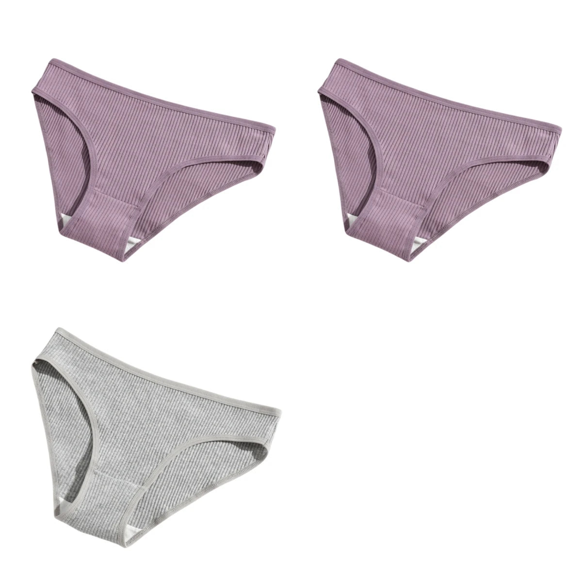 CowLost | product_id-3pcs-women-low-waist-seamless-cotton-breathable-briefs-panties-solid |19
