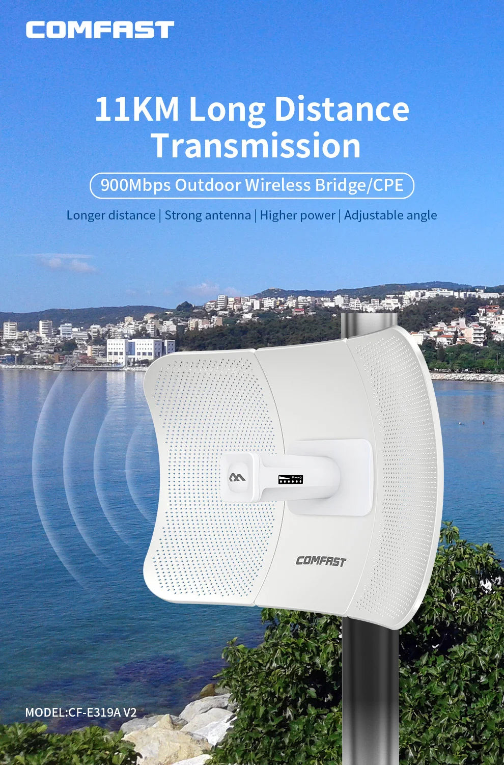 CowLost | comfast-outdoor-access-point-900mbps-long-range-cpe-5ghz-wireless-bridge |7