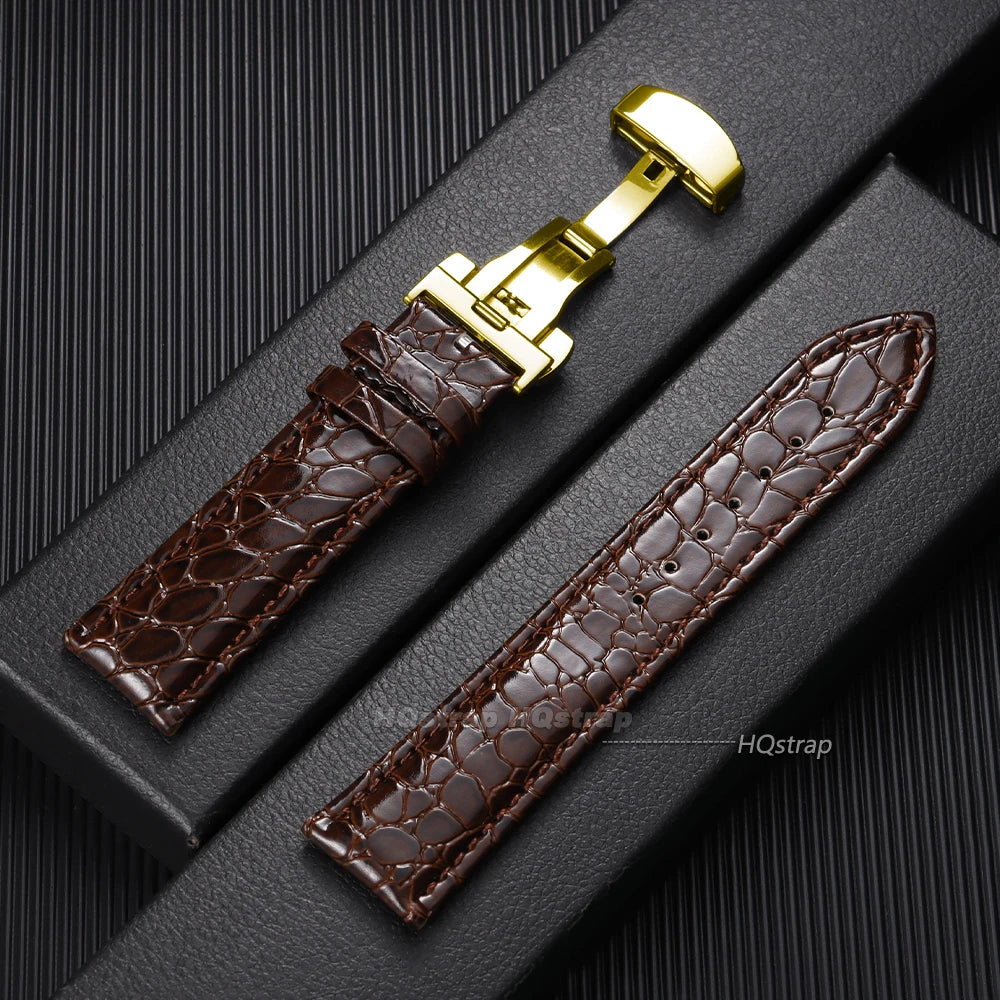 CowLost | product_id-crocodile-pattern-leather-watch-bands-with-pin-butterfly-buckle-12-24mm-unisex-strap |23