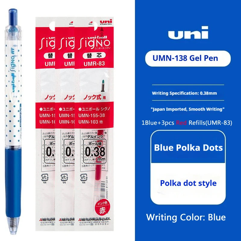 CowLost | product_id-uni-ball-signo-umn-138s-limited-polka-dot-gel-pen-0-38mm-retractable-fine-point-assorted-colors |60