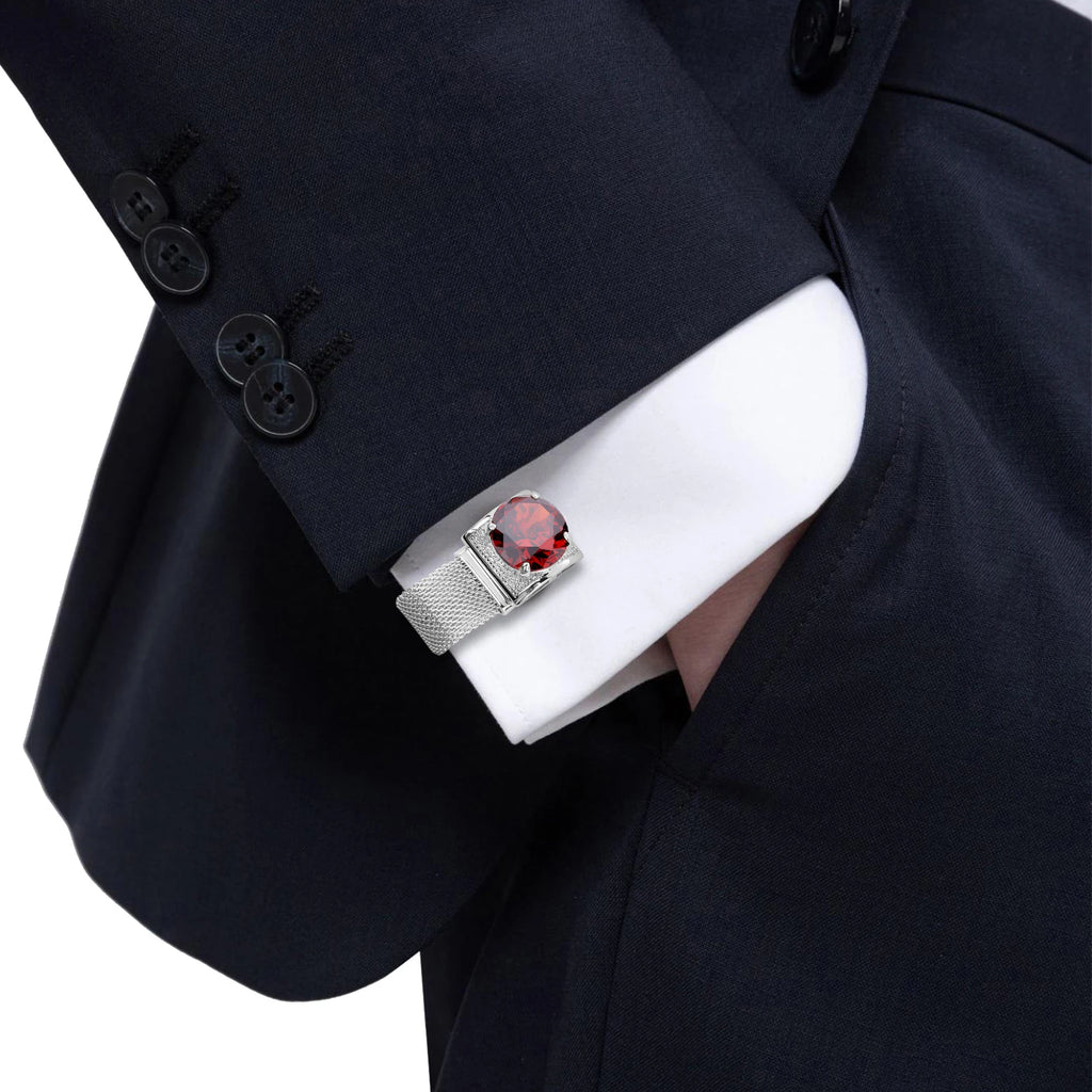 CowLost | clothing-accessories-hawson-mens-silver-birthstone-crystal-cufflinks-luxury |10
