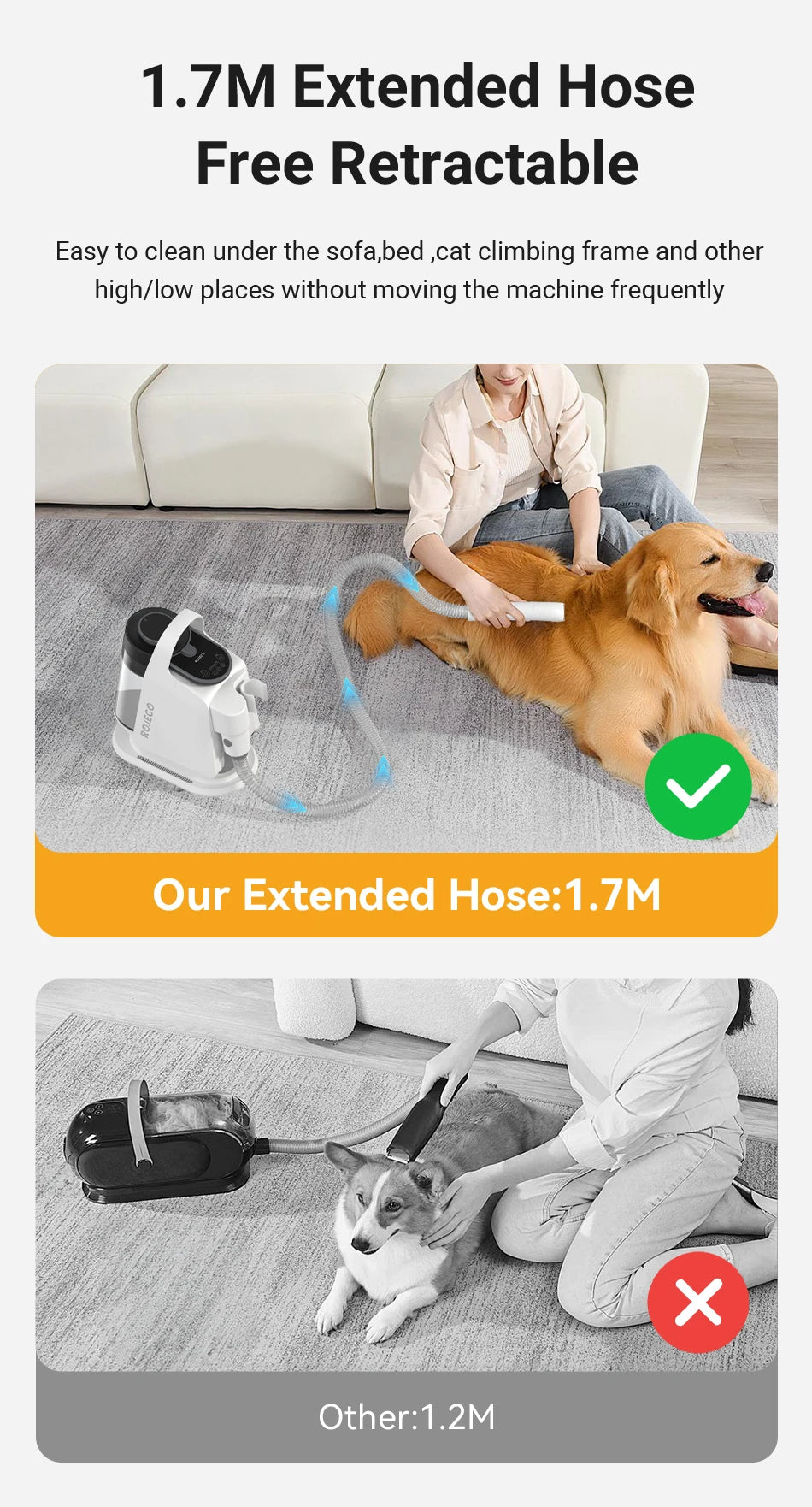 CowLost | pet-beds-rojeco-5-in-1-pet-grooming-vacuum-kit-for-cat-dog-hair |17