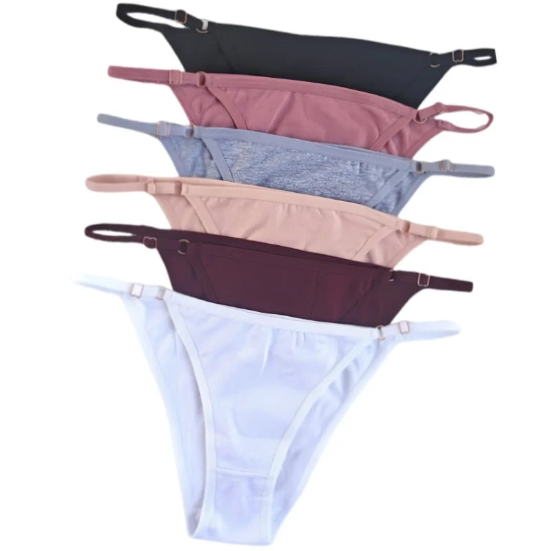 CowLost | product_id-4-pack-women-s-cotton-low-rise-brazilian-briefs-s-xl-with-adjustable-buckle |4